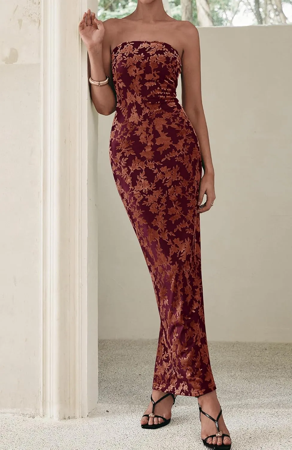 BTFBM Women Spring Dresses 2025 Elegant Wedding Guest Dresses Bodycon Tube Maxi Dress Split Floral Cocktail Dress