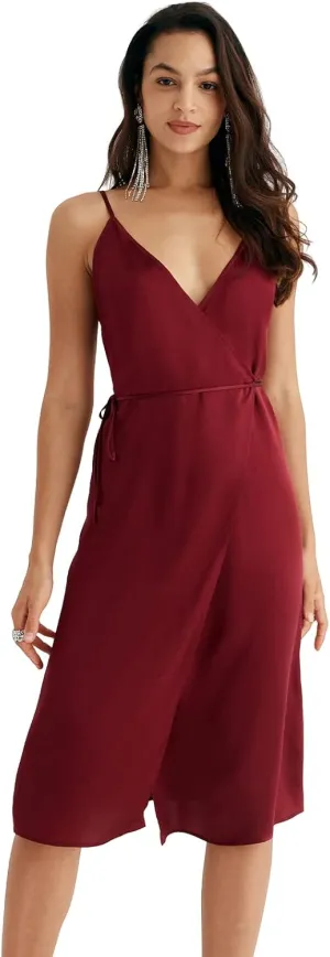 COLD POSH Women's 19mm Silk Slip Dress Luxury Summer Slips Chemise Sexy Sleeveless Dresses Elegant Slim Fit Tie Waist Dress