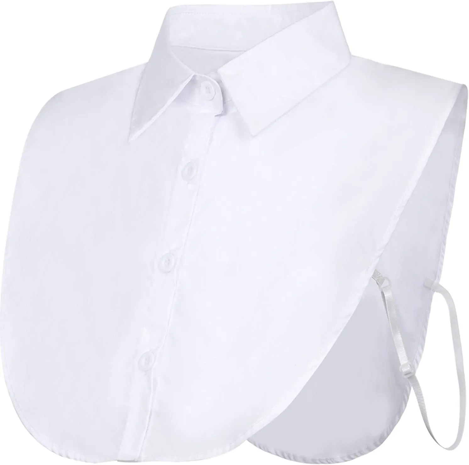 EBOOT Fake Dickey Collar Blouse Half Shirts for Girls and Women (White, Large)