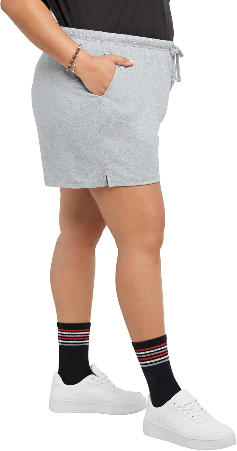 Hanes Originals, Cotton Jersey, Gym Shorts for Women, 2.5", Plus