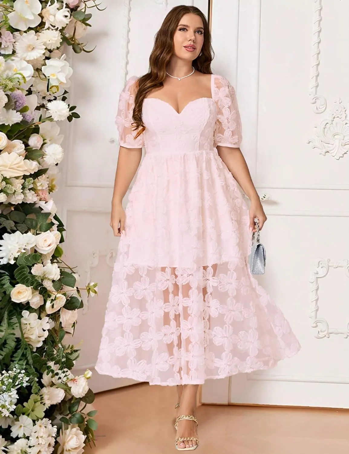Lace Dresses for Women 2025 Elegant Classy Wedding Guest Cocktail Semi Formal Party Evening Floral Dresses