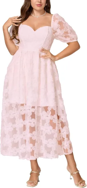 Lace Dresses for Women 2025 Elegant Classy Wedding Guest Cocktail Semi Formal Party Evening Floral Dresses