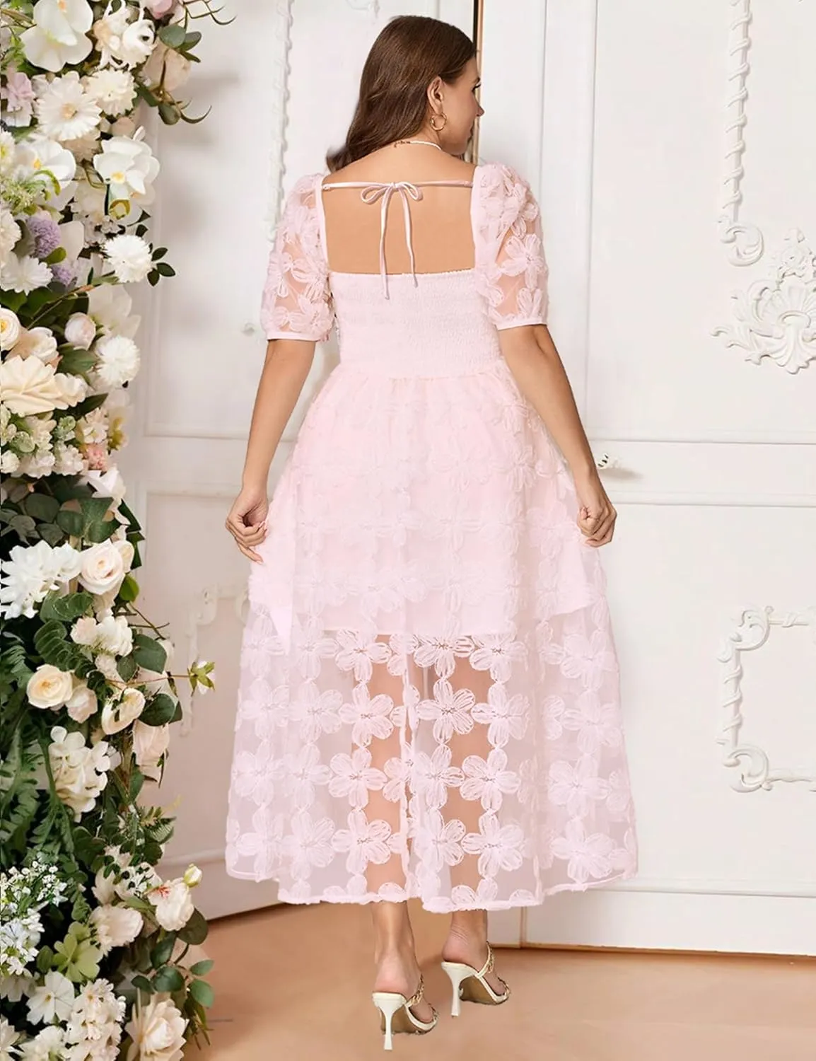 Lace Dresses for Women 2025 Elegant Classy Wedding Guest Cocktail Semi Formal Party Evening Floral Dresses