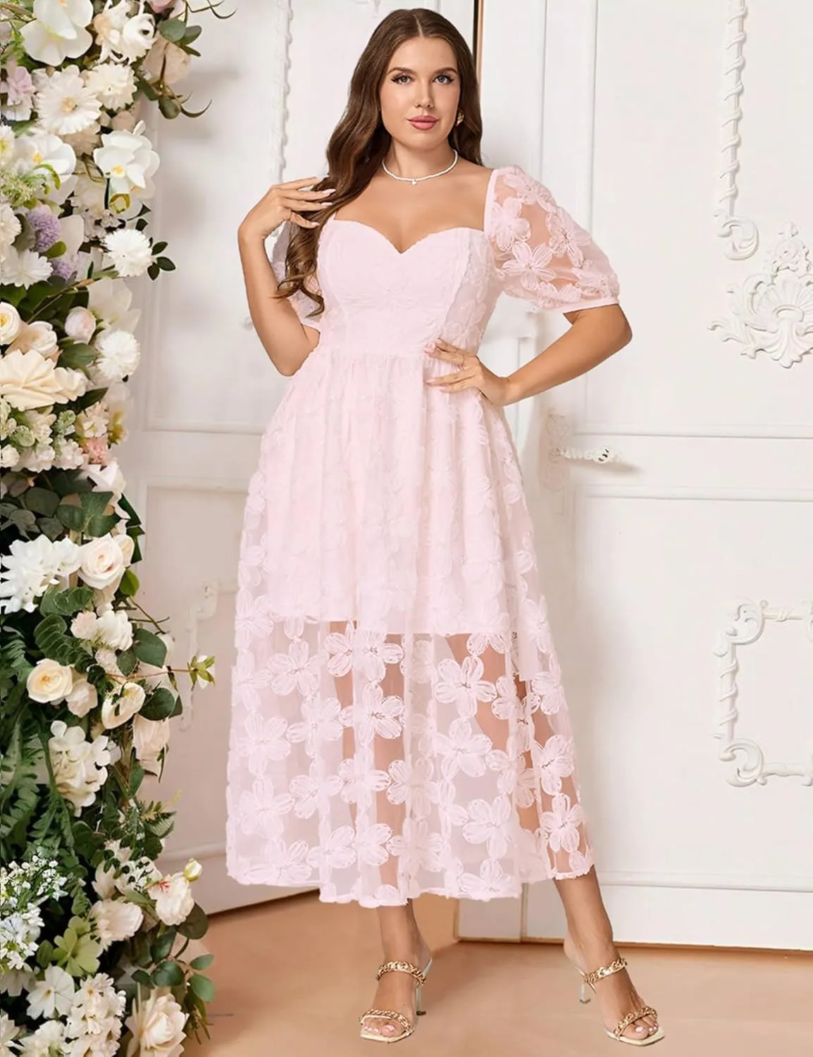 Lace Dresses for Women 2025 Elegant Classy Wedding Guest Cocktail Semi Formal Party Evening Floral Dresses