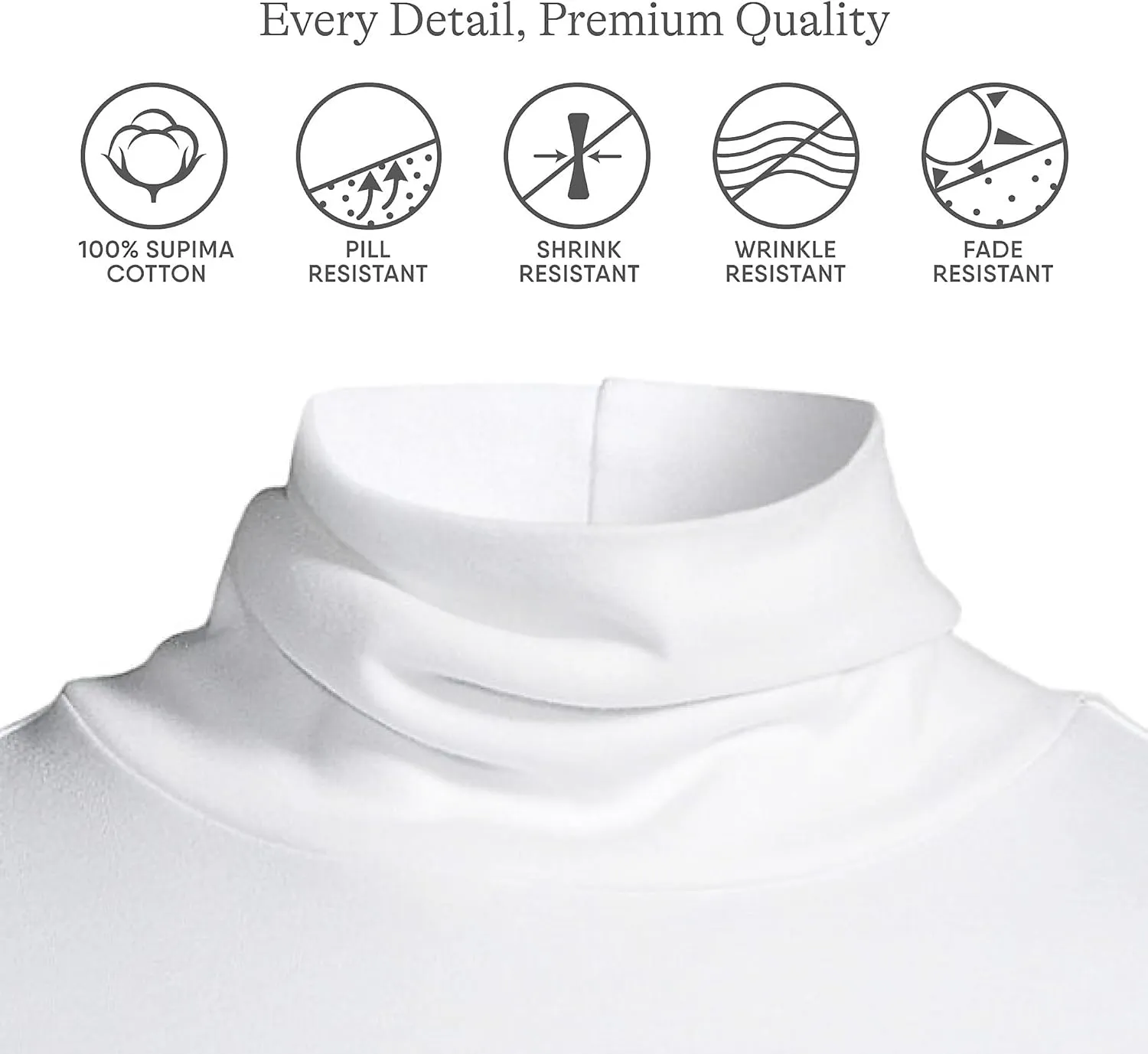Lands' End Women's American-Grown Supima Cotton Fitted Long Sleeve Turtleneck