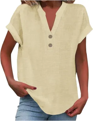 Linen Tops for Women Cotton Gauze Tops for Women Fancy Summer Tops for Women Linen Tops for Women Summer Fancy Shirts for Women Fancy Crop Tops for Women Lightweight Linen Shirt Women Beige
