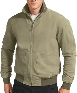 Mens Vintage Brad Tanker Military Bomber Khaki Cotton Jacket