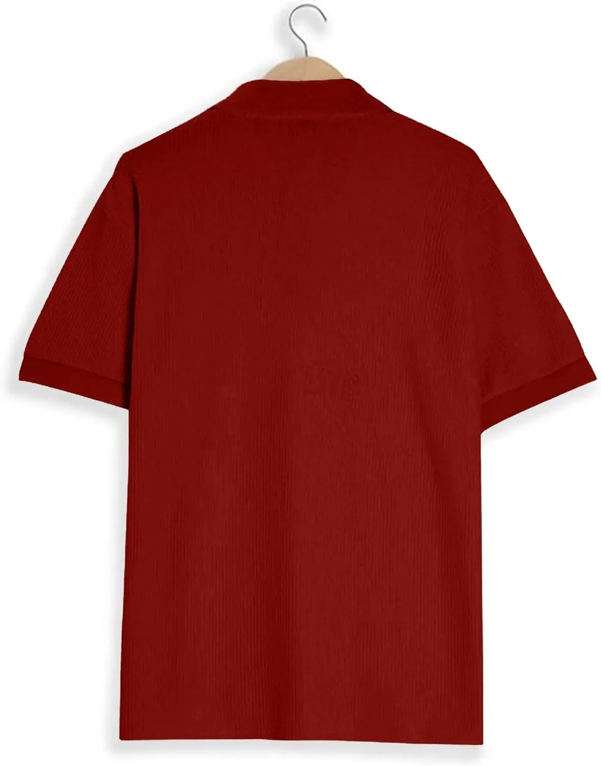 Men's Waffle Knit Polo Shirts Summer Short Sleeve Texture Lightweight Golf Shirts Sweater Muscle T-Shirt Tops