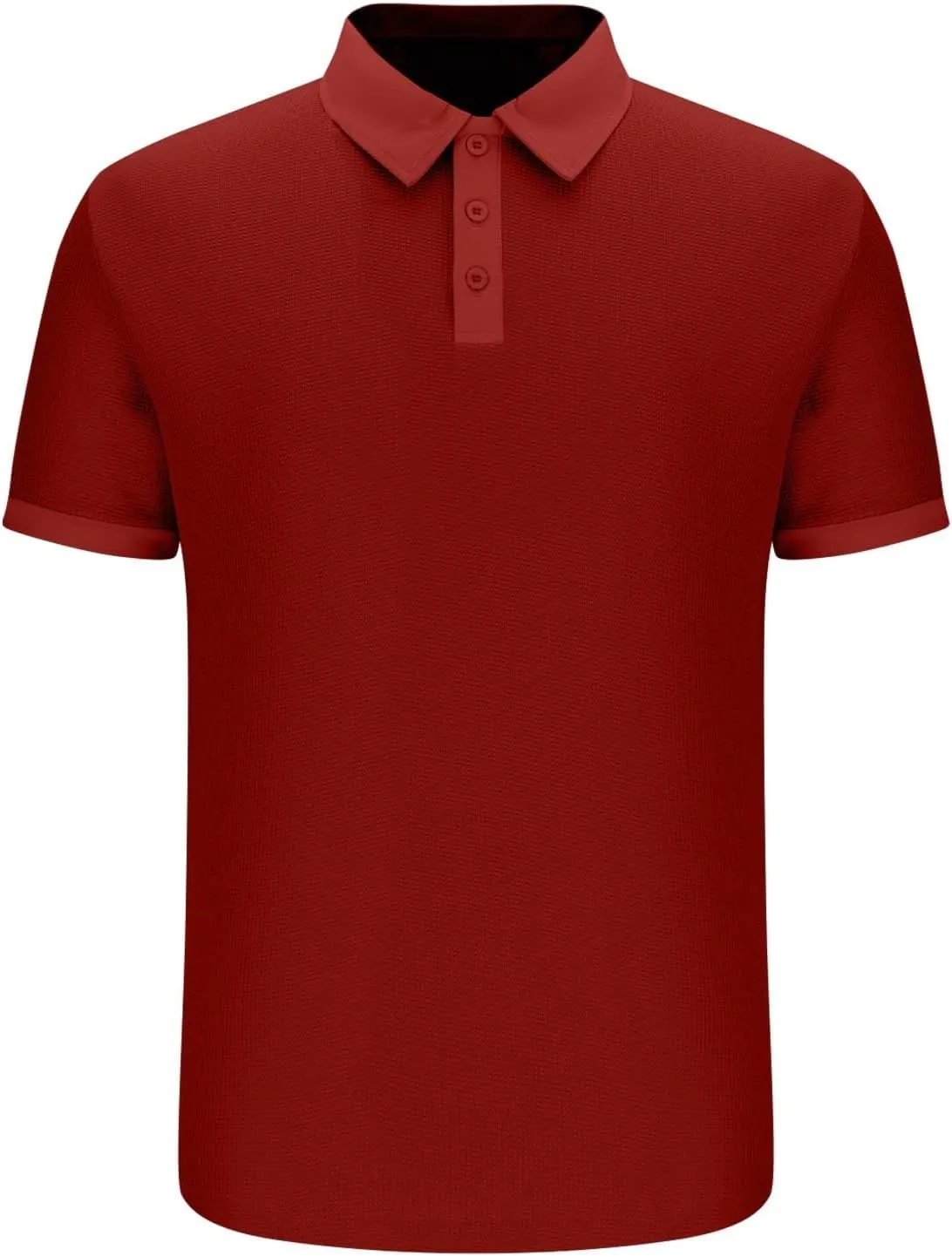 Men's Waffle Knit Polo Shirts Summer Short Sleeve Texture Lightweight Golf Shirts Sweater Muscle T-Shirt Tops