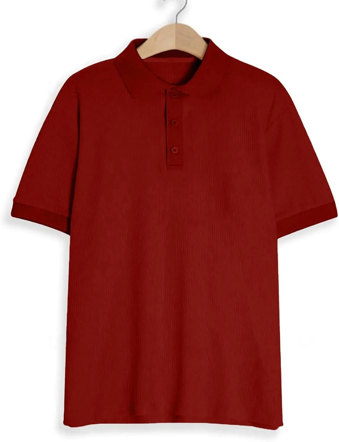 Men's Waffle Knit Polo Shirts Summer Short Sleeve Texture Lightweight Golf Shirts Sweater Muscle T-Shirt Tops