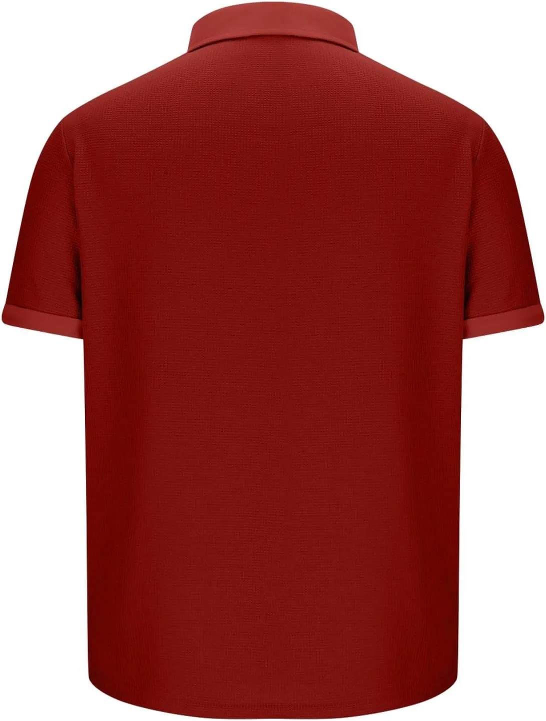 Men's Waffle Knit Polo Shirts Summer Short Sleeve Texture Lightweight Golf Shirts Sweater Muscle T-Shirt Tops
