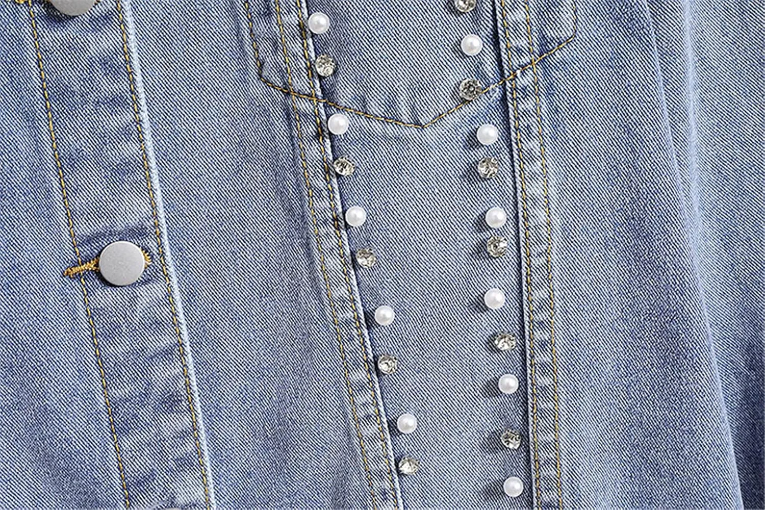 Streetwear Loose Women Denim Jacket Autumn Fashion Beads Diamond Embroidered Flower Female Coat