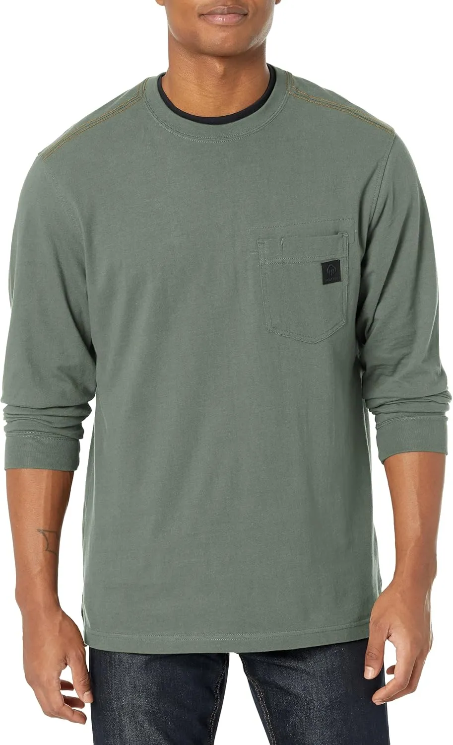 WOLVERINE Men's Guardian Cotton Long Sleeve Pocket Tee