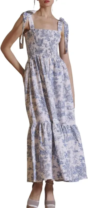 Women Bow Tie Shoulder Boho Flowy Long Dress Sleeveless Floral Tiered Cami Dress Graffiti Going Out Vocation Sundress