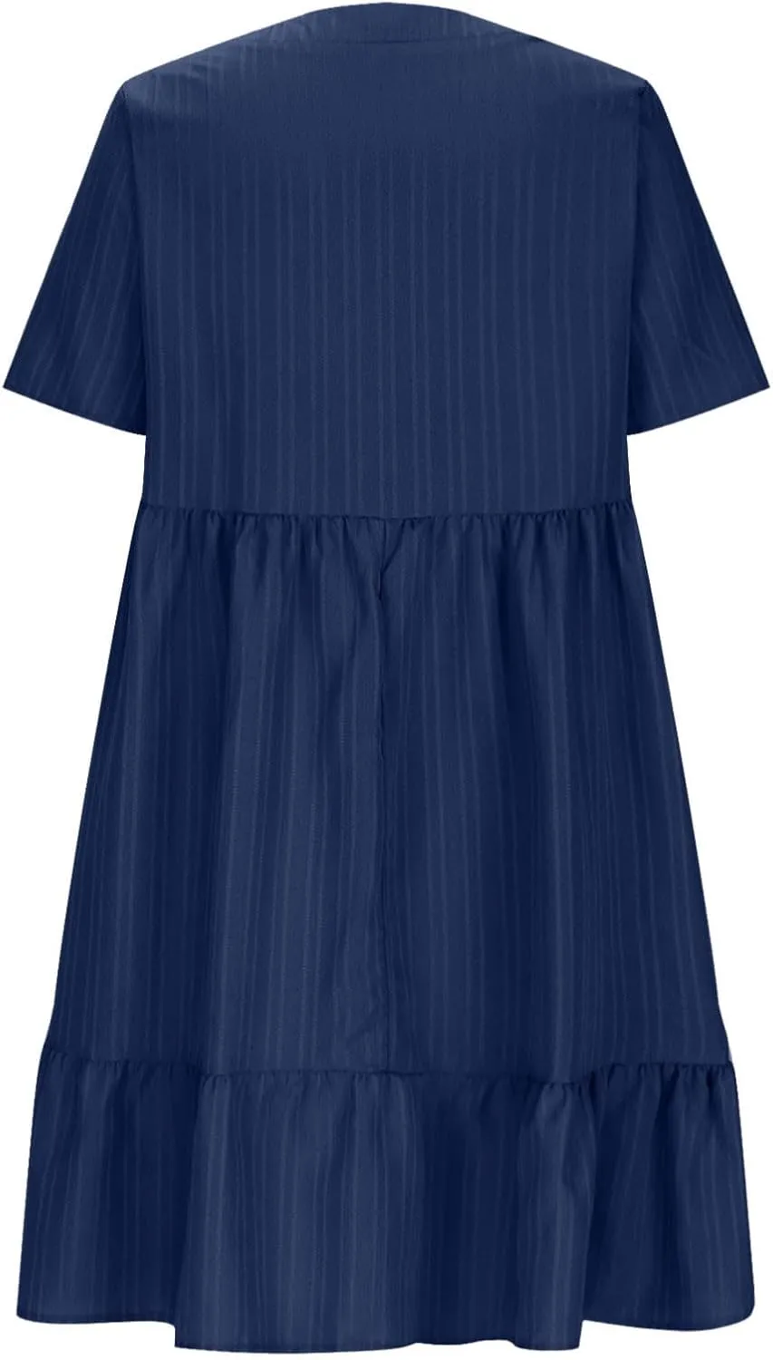 Womens Dresses Summer Plus Size Short Sleeve V Neck Casual Flowy Tshirt Dress Beach Travel Vacation Mini Sundress