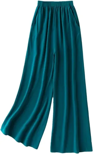Women's Silk Thin Loose Wide Leg Trousers